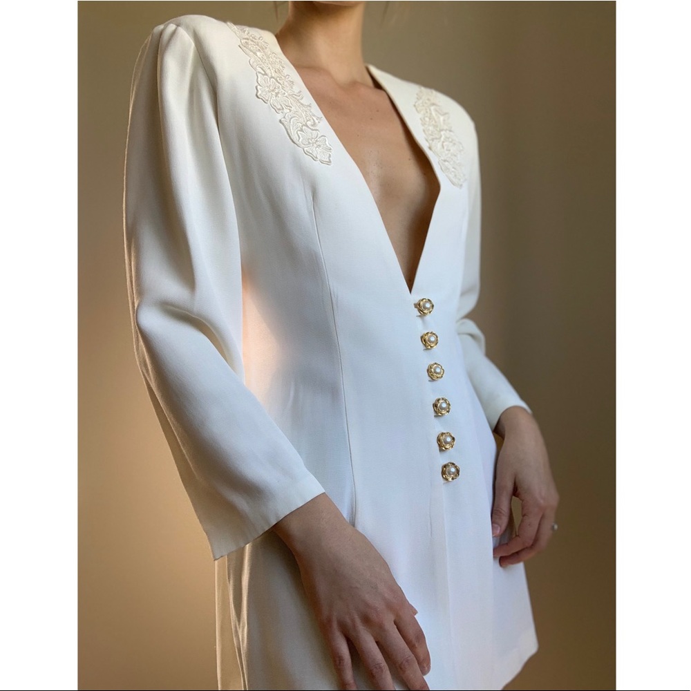 Vintage Scarlett white button down blazer jacket